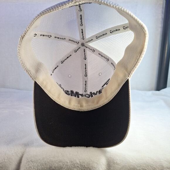 Taylormade White Black Flexfit Baseball Cap Hat Size S/M SLDR Tour Preferred - Picture 6 of 8